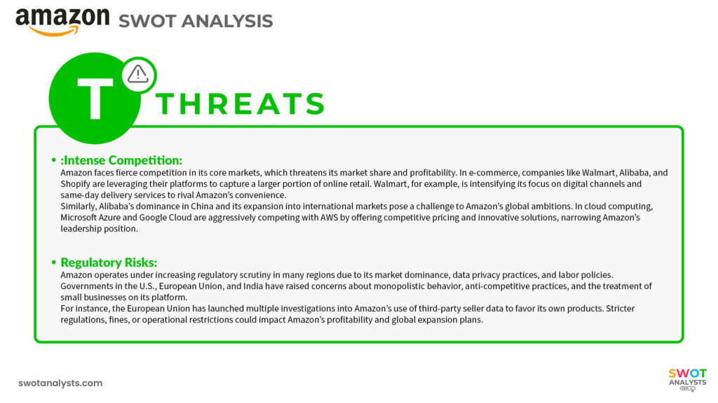 Amazon Threats in Amazon SWOT Analysis