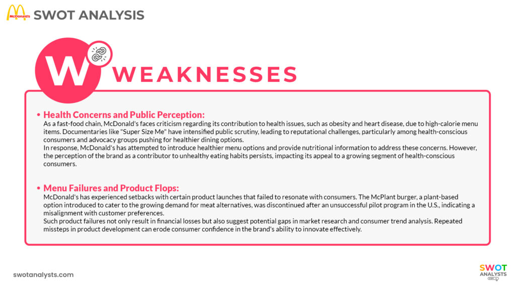 McDonald's Weaknesses - McDonald's SWOT Analysis