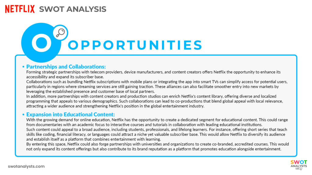 Netflix Opportunities - Netflix SWOT Analysis