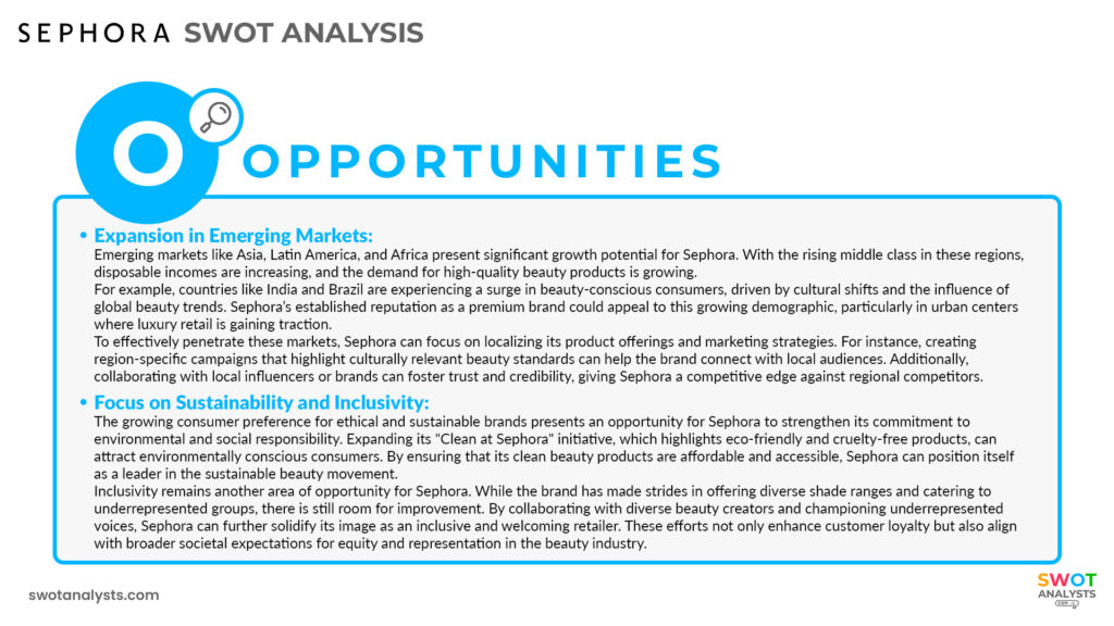 Sephora Opportunities - Sephora SWOT Analysis