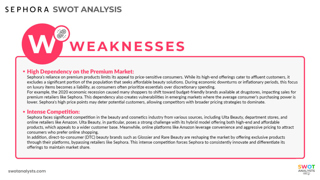 Sephora Weaknesses - Sephora SWOT Analysis