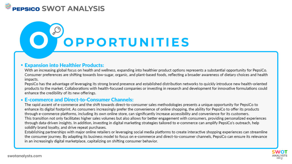 Pepsico Opportunities - Pepsico SWOT Analysis