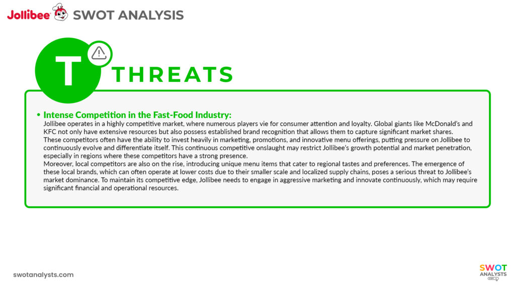 Jollibee Threats - Jollibee SWOT Analysis