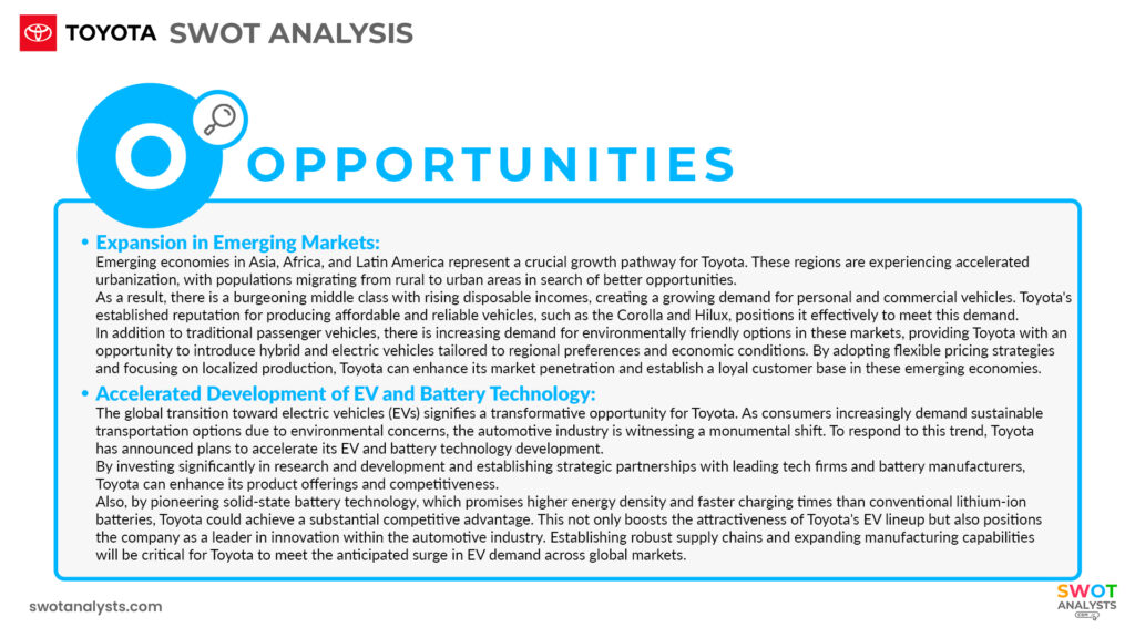 Toyota Opportunities - Toyota SWOT Analysis