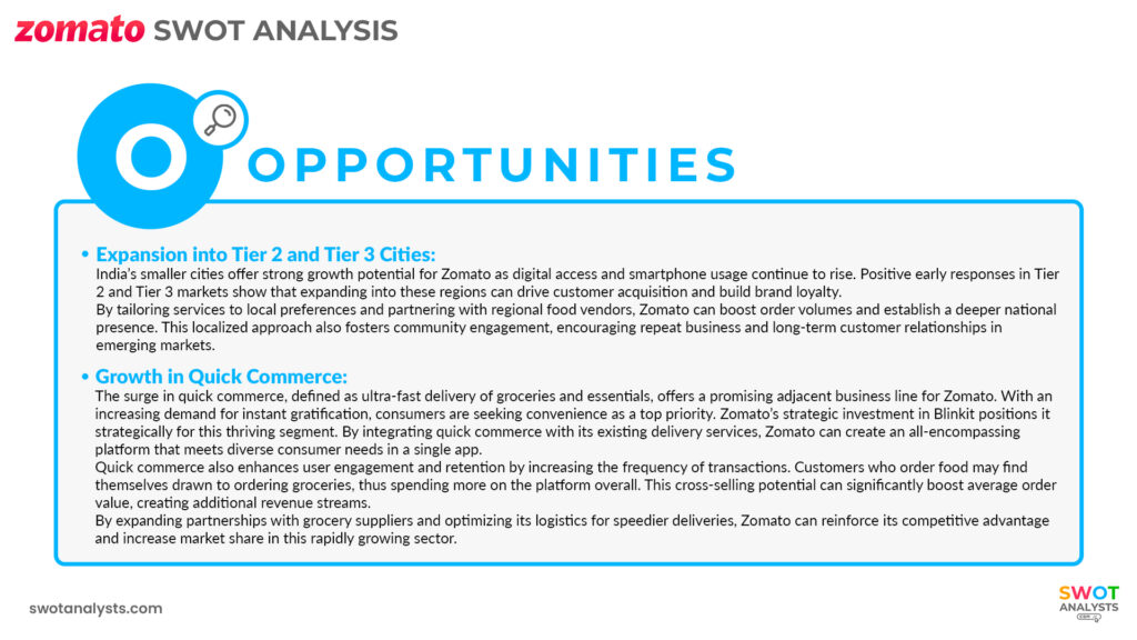 Zomato Opportunities - Zomato SWOT Analysis