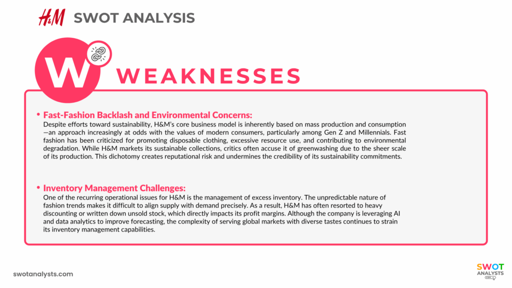 H&M Weaknesses - H&M SWOT Analysis