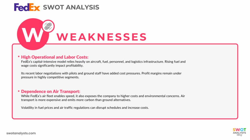 FedEx Weaknesses - FedEx SWOT Analysis