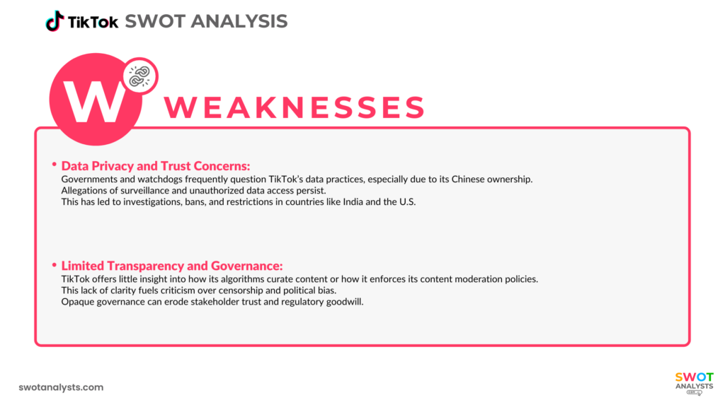 TikTok Weaknesses - TikTok SWOT Analysis