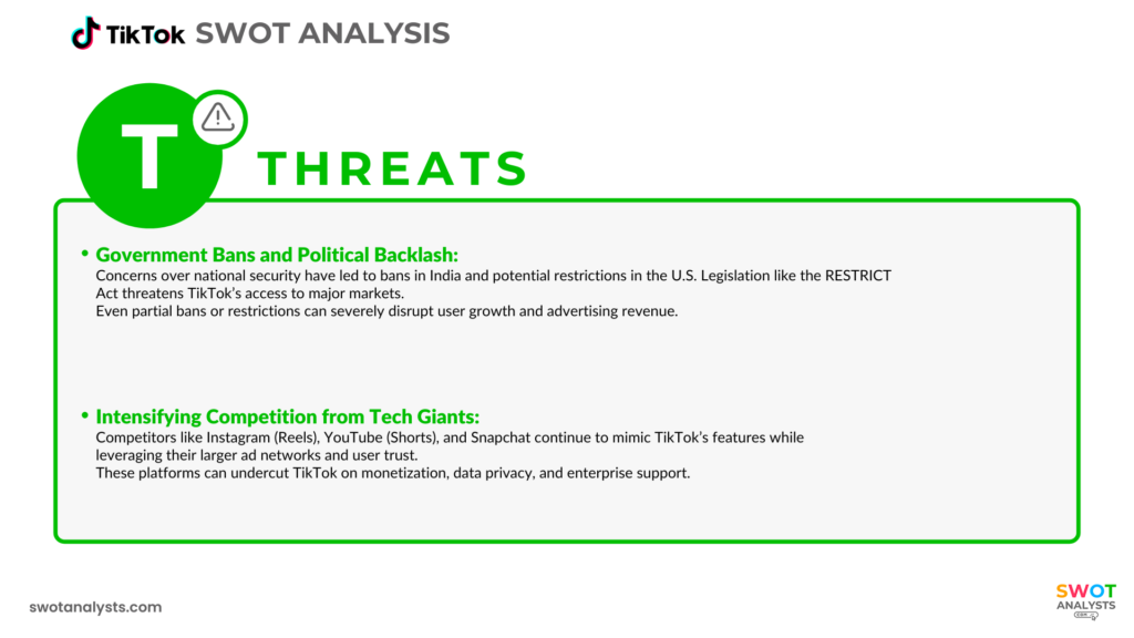 TikTok Threats - TikTok SWOT Analysis