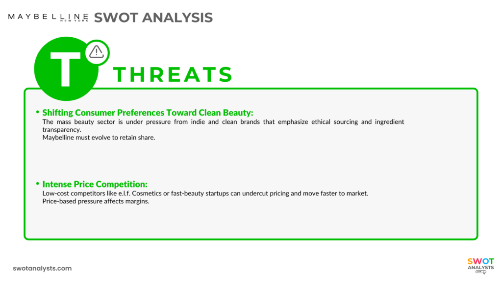 Maybelline Threats - Maybelline SWOT Analysis