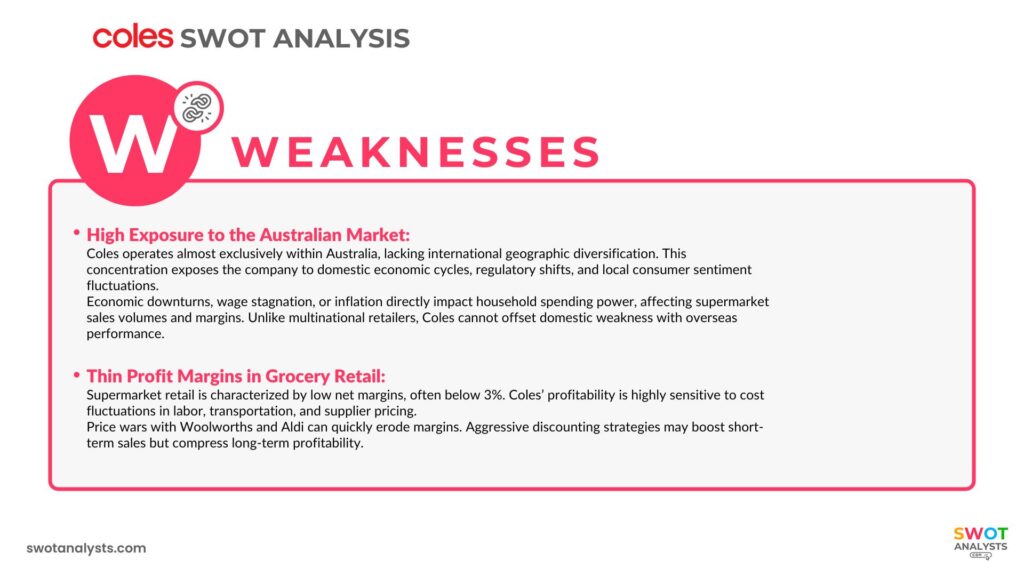 Coles Weaknesses - Coles SWOT Analysis