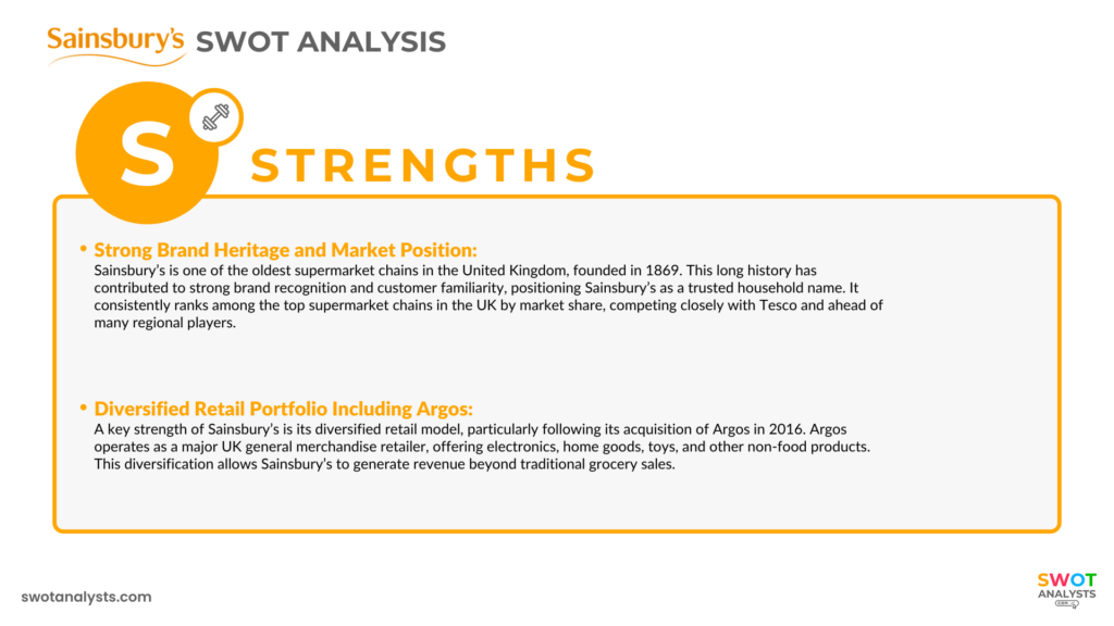 Sainsbury’s Strengths - Sainsbury’s SWOT Analysis
