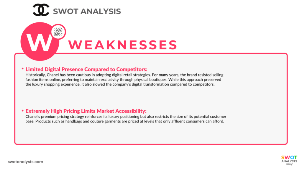 Chanel SWOT Analysis Weaknesses - Chanel SWOT Analysis
