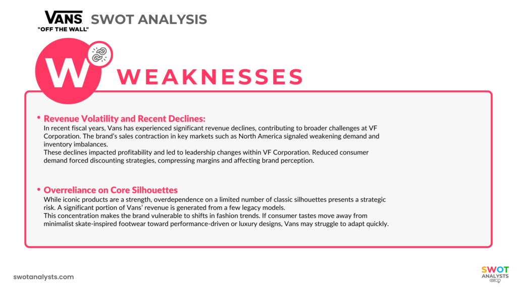 Vans SWOT Analysis Weaknesses - Vans SWOT Analysis