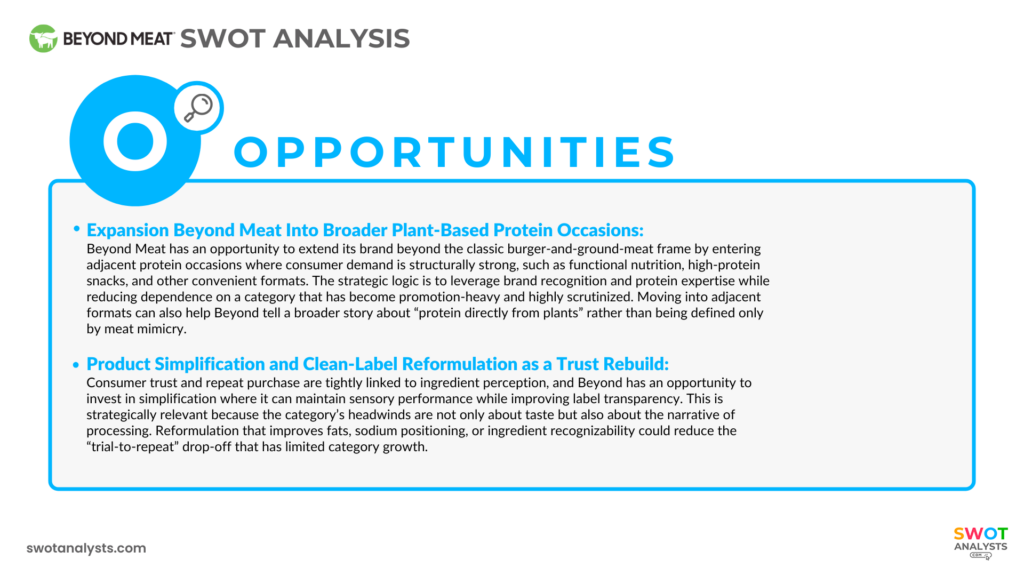 Beyond Meat  Opportunities - Beyond Meat  SWOT Analysis
